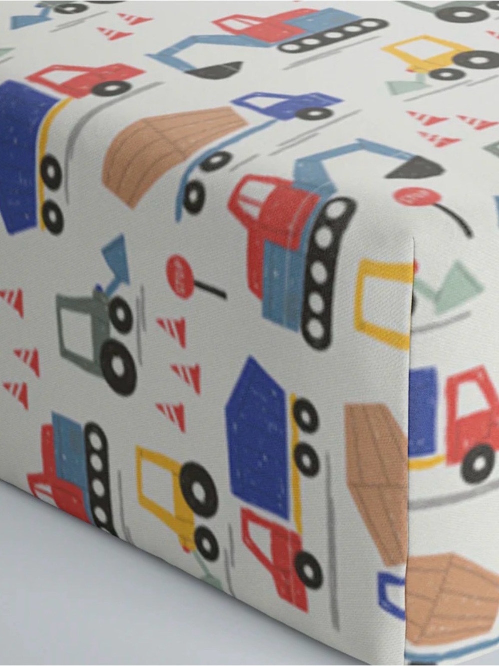 Little Sleepies Construction Trucks Crib Sheet - Red, Blue, Yellow, Green